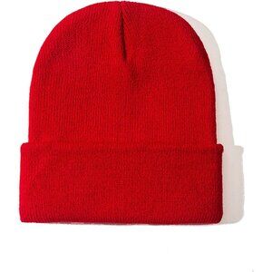 Red Men and Women Knit Hat Winter Beanies